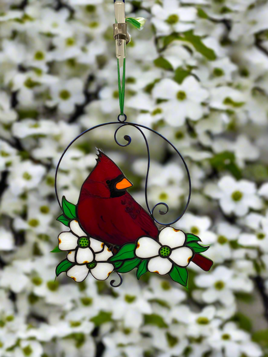 Cardinal and Dogwood Blossoms