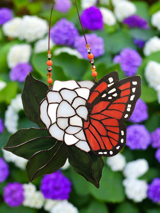Monarch on Hydrangea Suncatcher