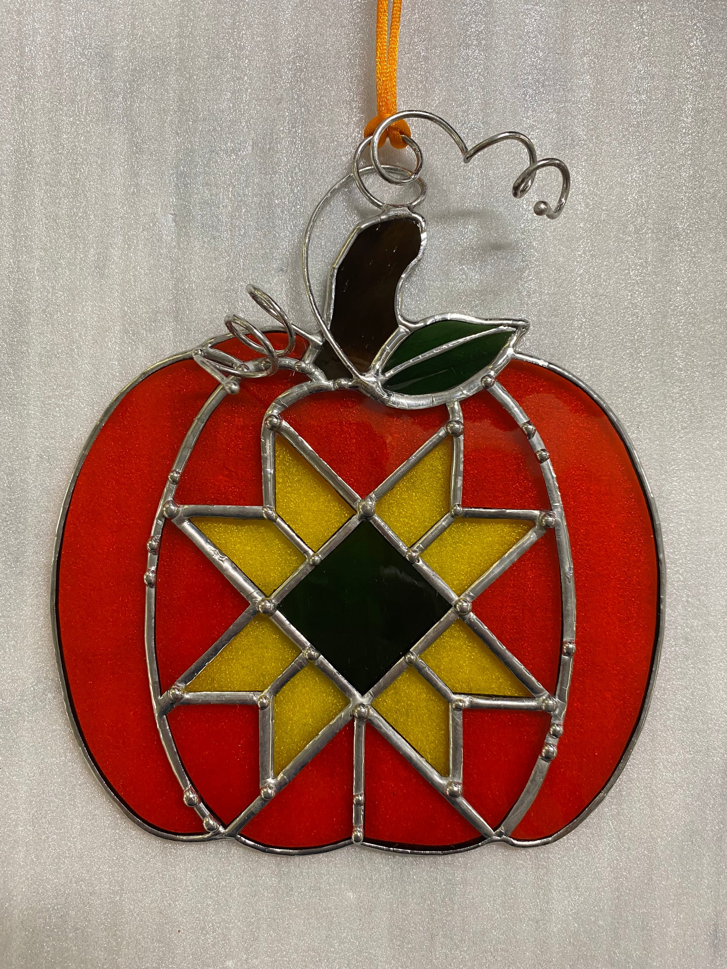 Patchwork Pumpkin with Silver Finish