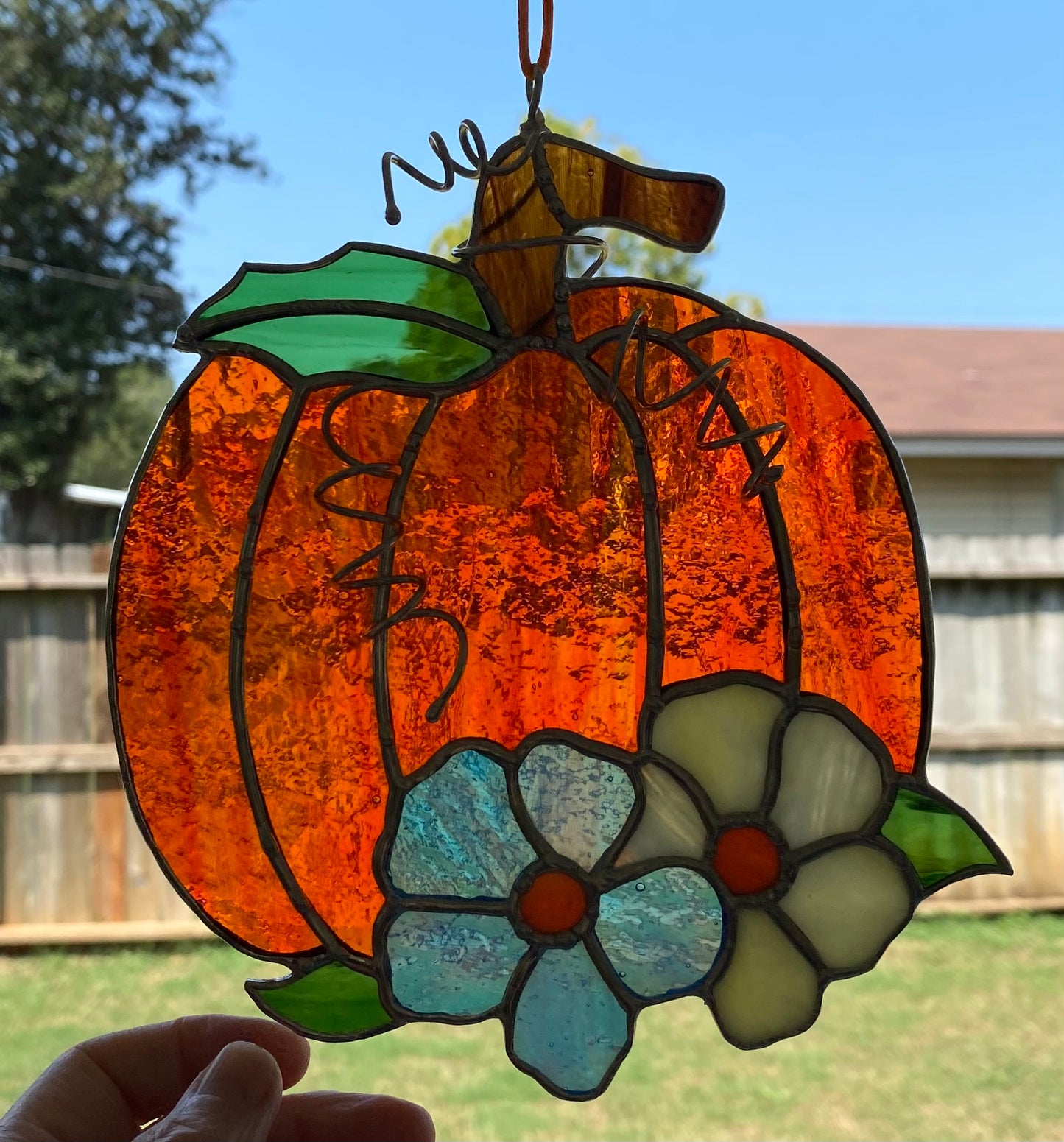 Floral Pumpkin with Silver Finish