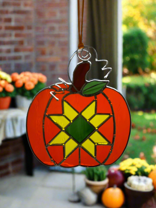 Patchwork Pumpkin with Silver Finish