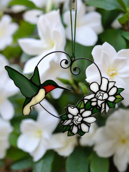 Hummingbird with Gardenias
