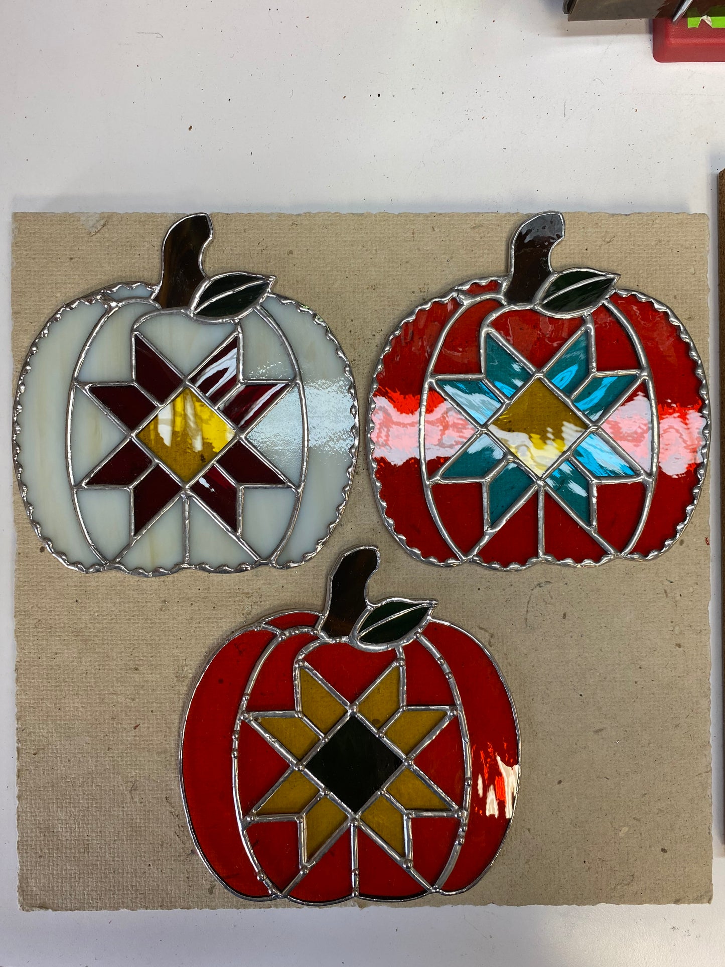 Patchwork Pumpkin with Silver Finish