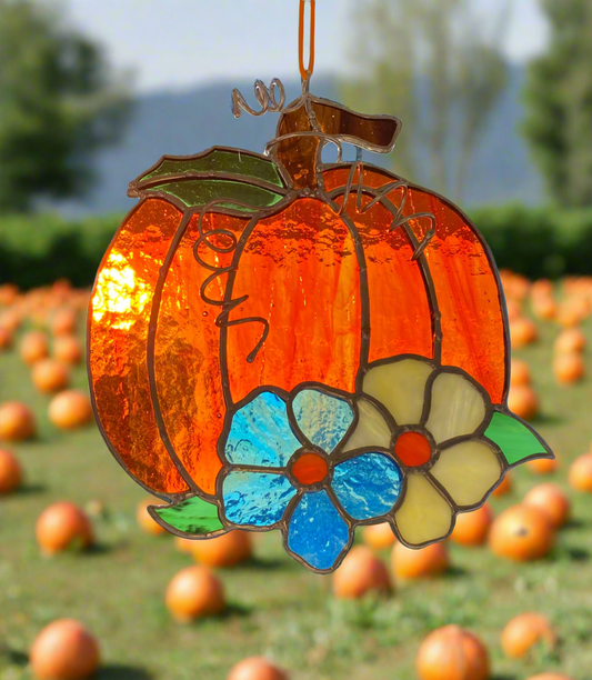 Floral Pumpkin with Silver Finish