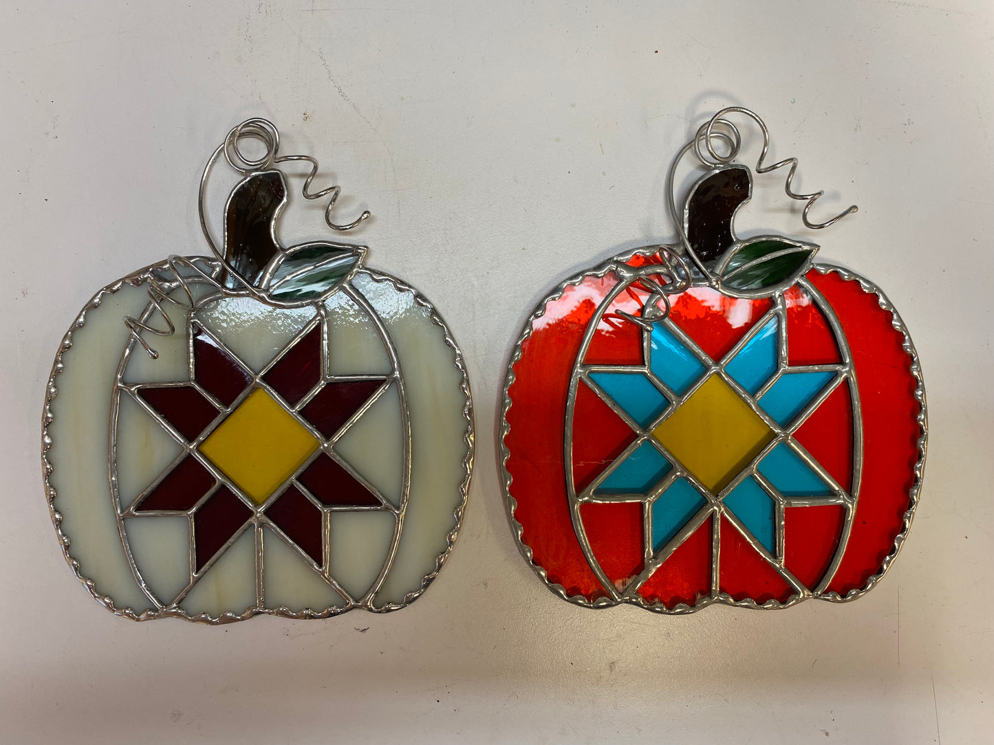Patchwork Pumpkin with Silver Finish