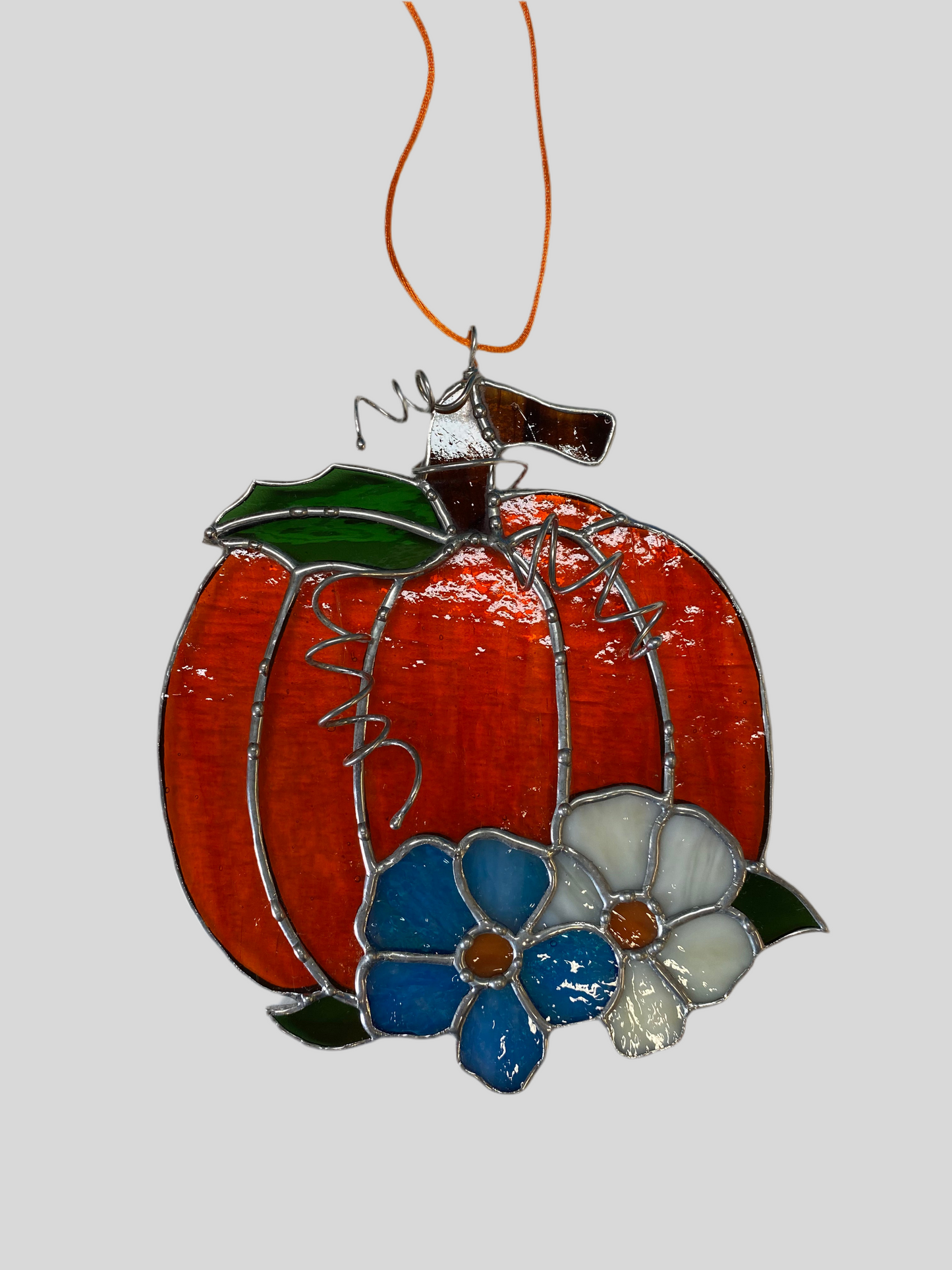 Floral Pumpkin with Silver Finish