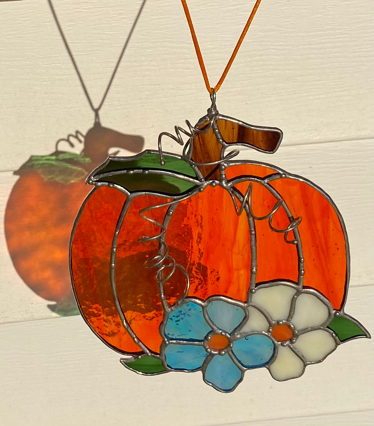 Floral Pumpkin with Silver Finish