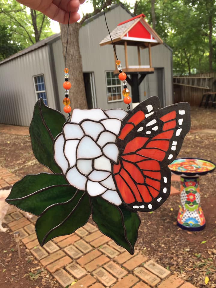 Monarch on Hydrangea Suncatcher