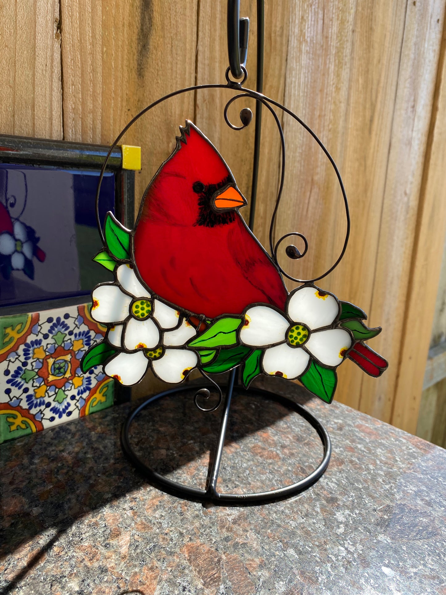 Cardinal and Dogwood Blossoms