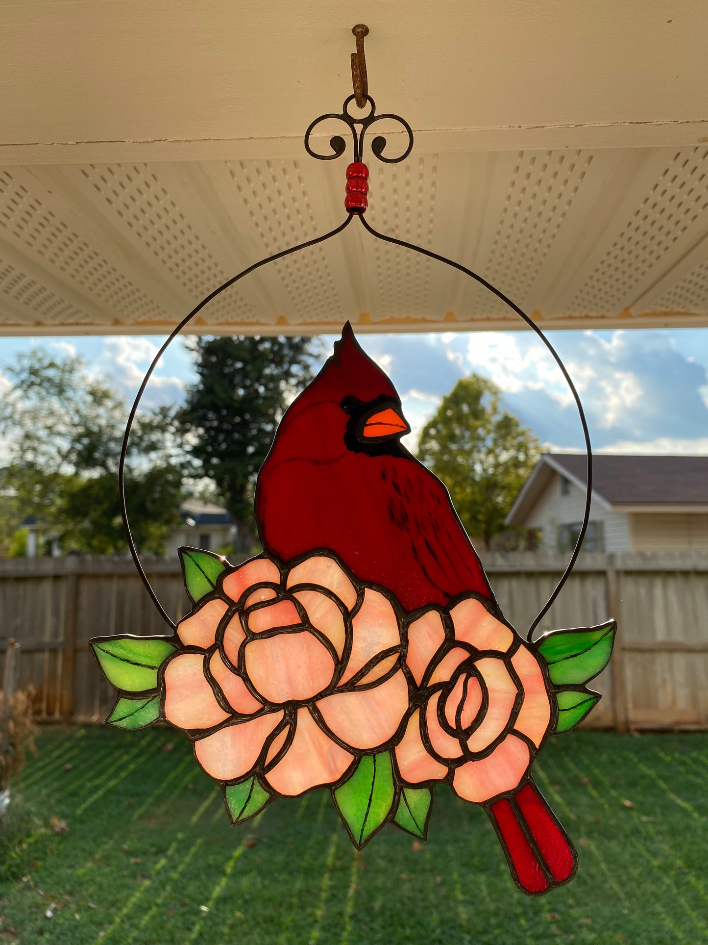 Cardinal with Roses