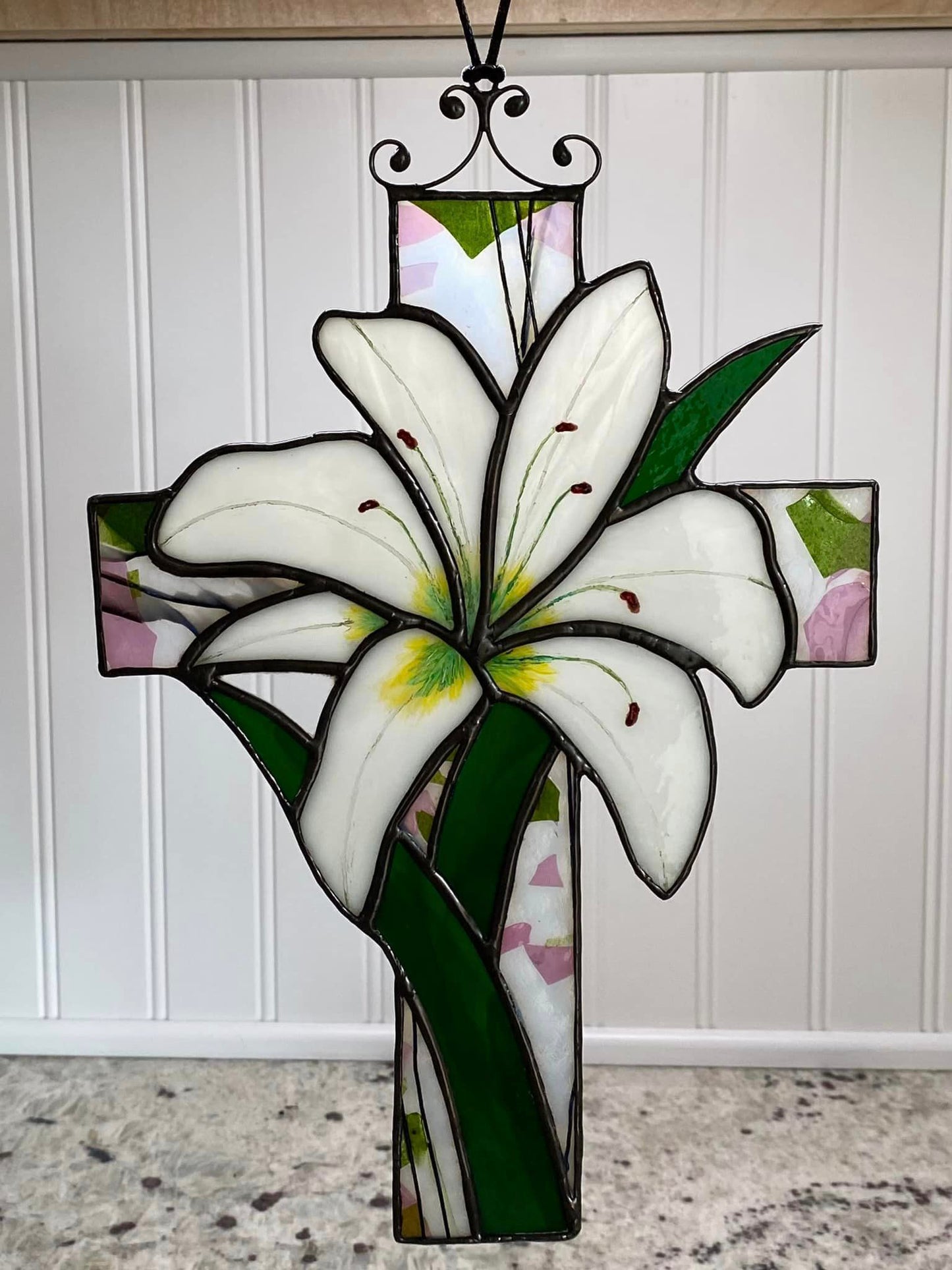 Cross and Lily Suncatcher