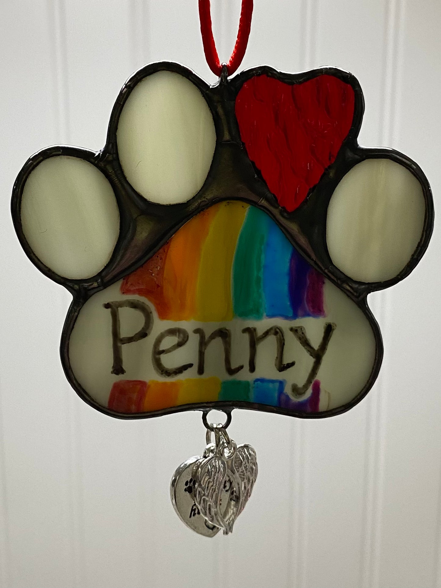 In Loving Memory of a Devoted Friend Paw Suncatcher