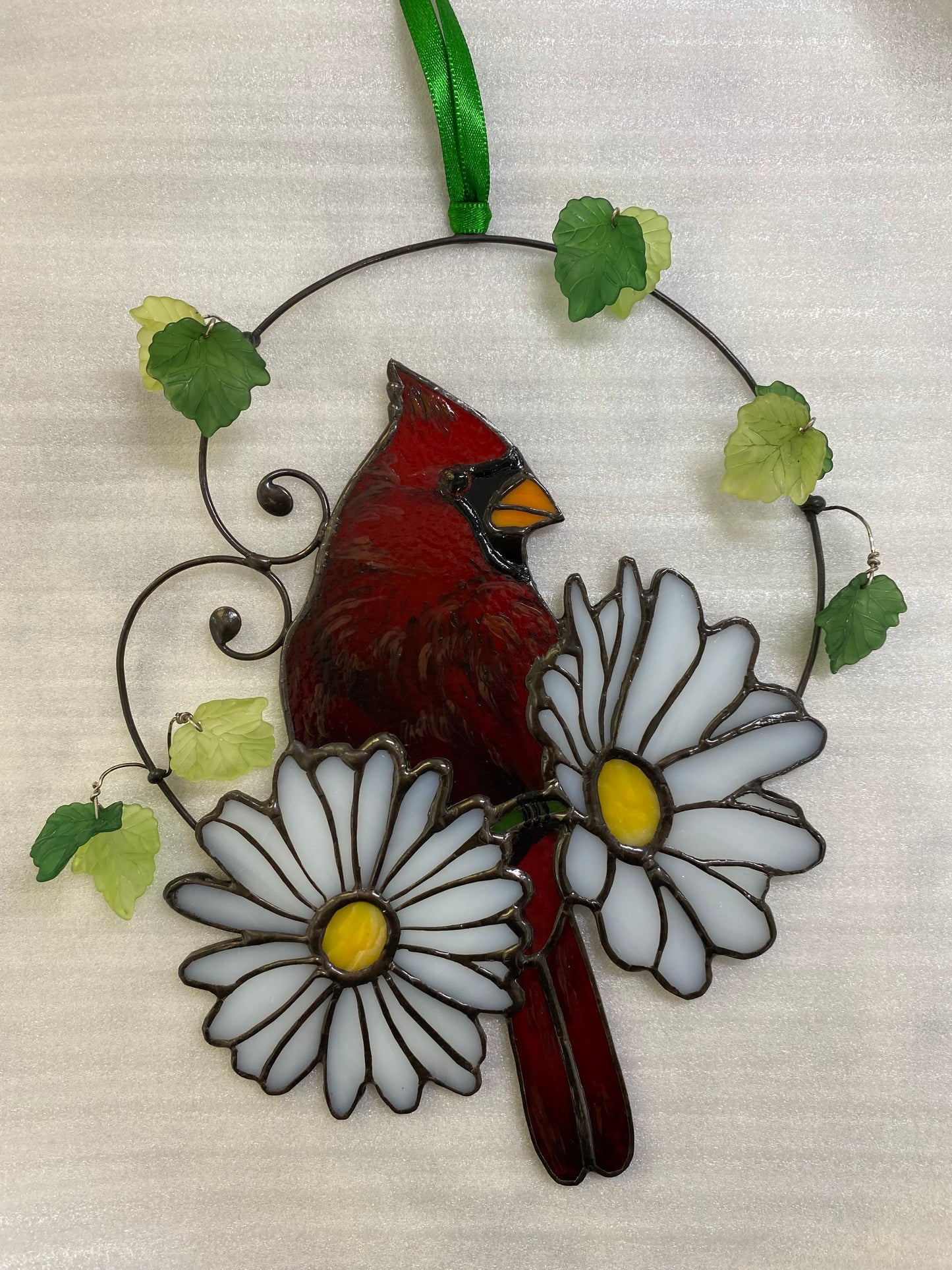 Cardinal with Daisies