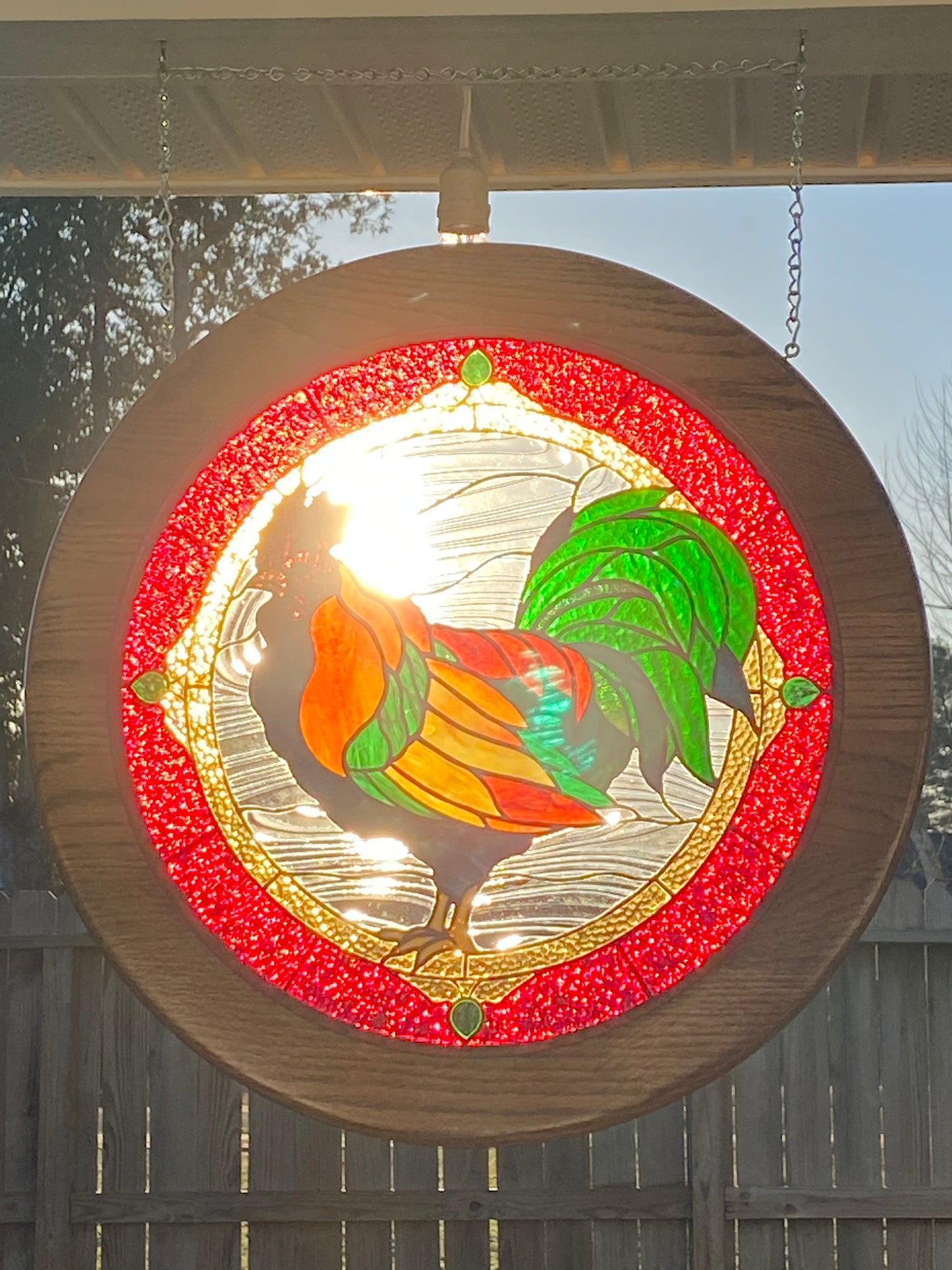 Rooster Round Panel