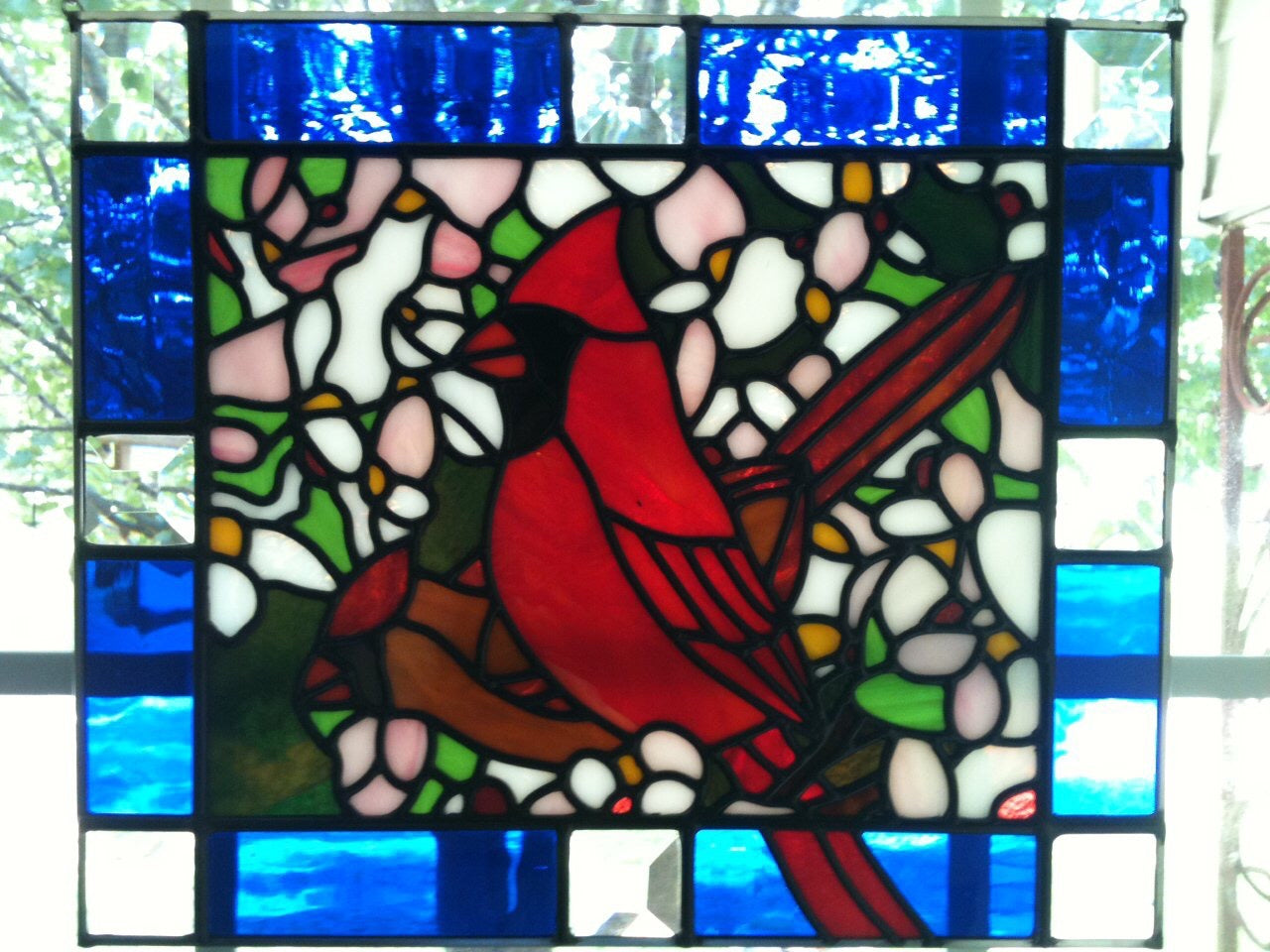 Cardinals in Cherry Blossoms Panel