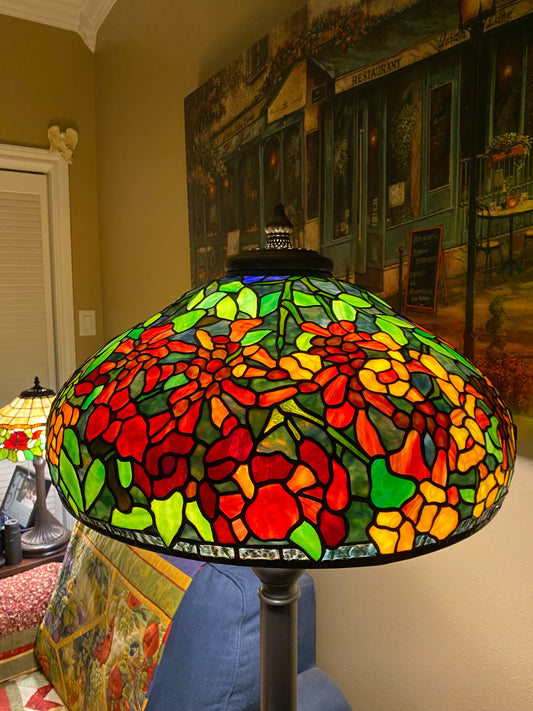 Tiffany 22” Trumpet Vine Turban Lamp