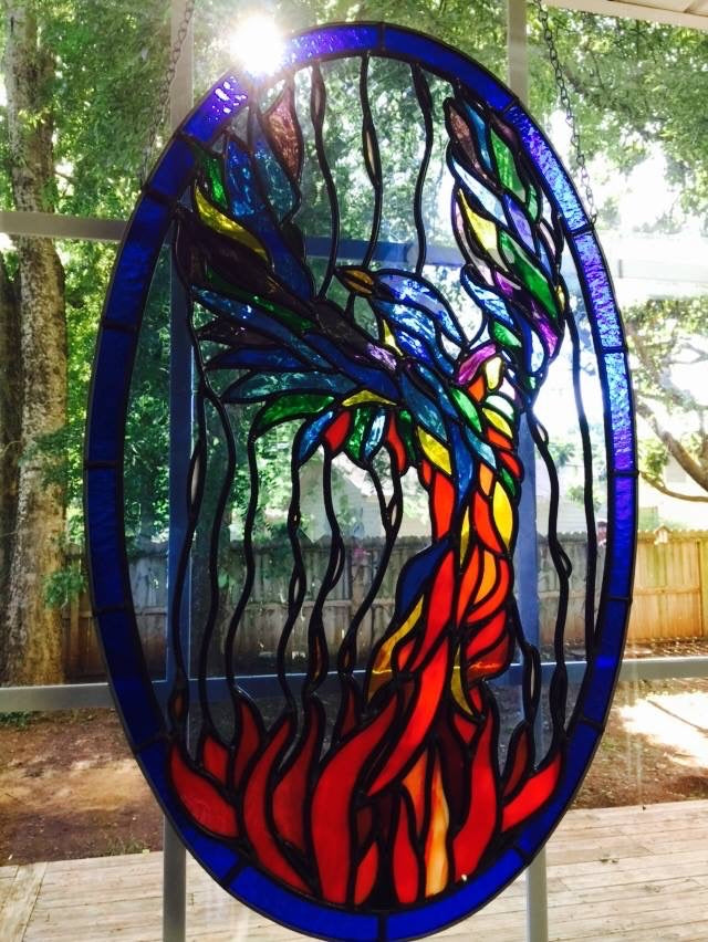 Phoenix Rising Oval Panel