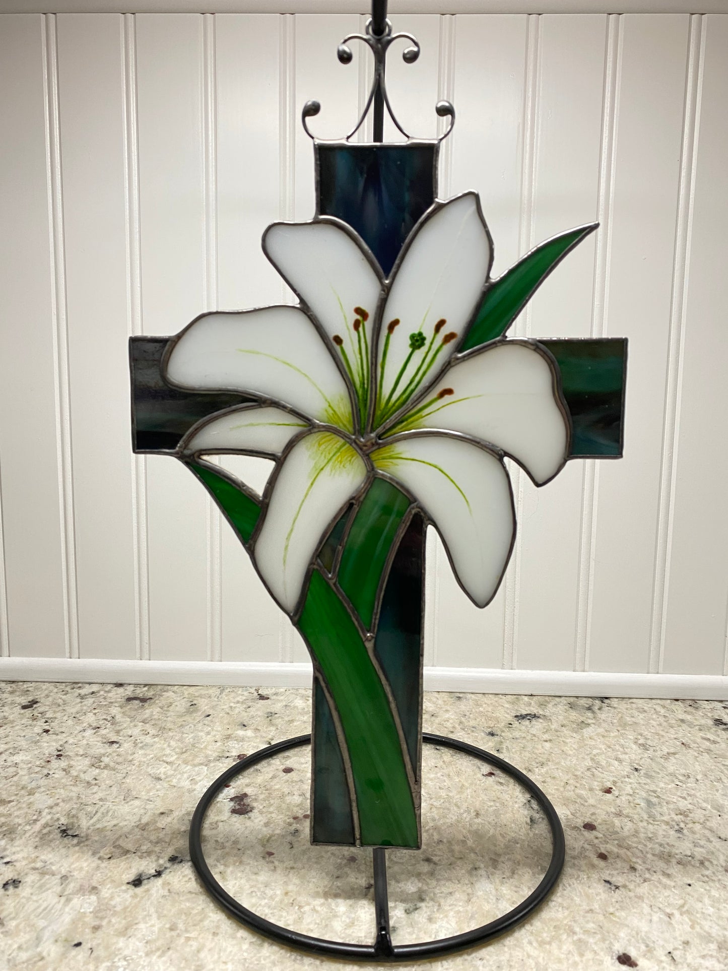 Cross and Lily Suncatcher