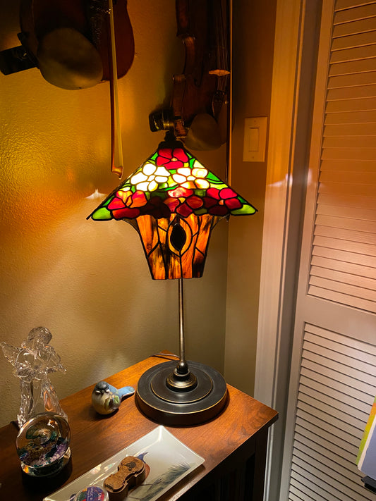 Nasturtium Birdhouse Lamp